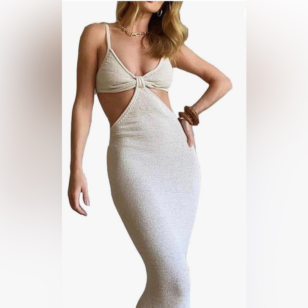 Beige Spaghetti Straps Maxi Dress (Brand New)